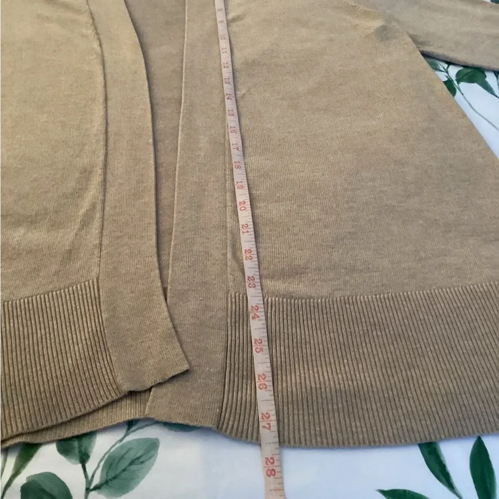Ann Taylor L Camel knit open Sweater